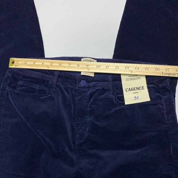 L’agence Monique High Rise Skinny Jeans 34 Velvet Dark Blue Navy NEW with tags - Picture 5 of 12